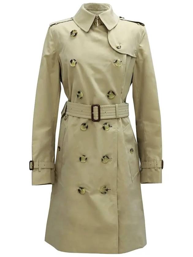 Women's Mid-Length Kensington Heritage Trench Coat Beige - BURBERRY - BALAAN.