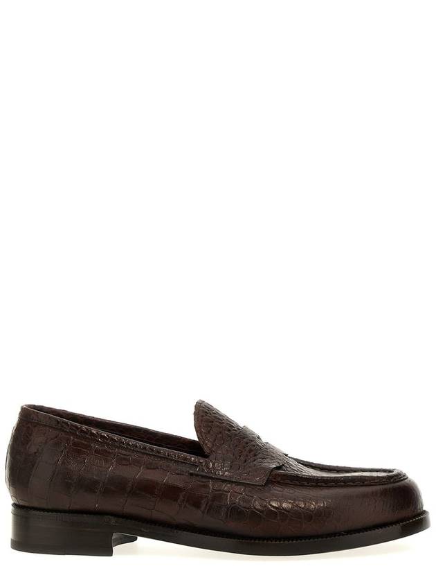 Lidfort Croc Print Leather Loafers - LIDFORT - BALAAN 1