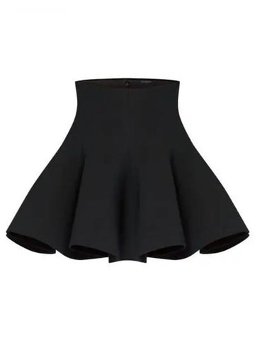 Wool Silk Pleated Circle Skirt Black 1AFUUZ - LOUIS VUITTON - BALAAN 1