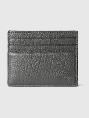 Card case with double G decoration gray leather 795314AADD71126 - GUCCI - BALAAN 1