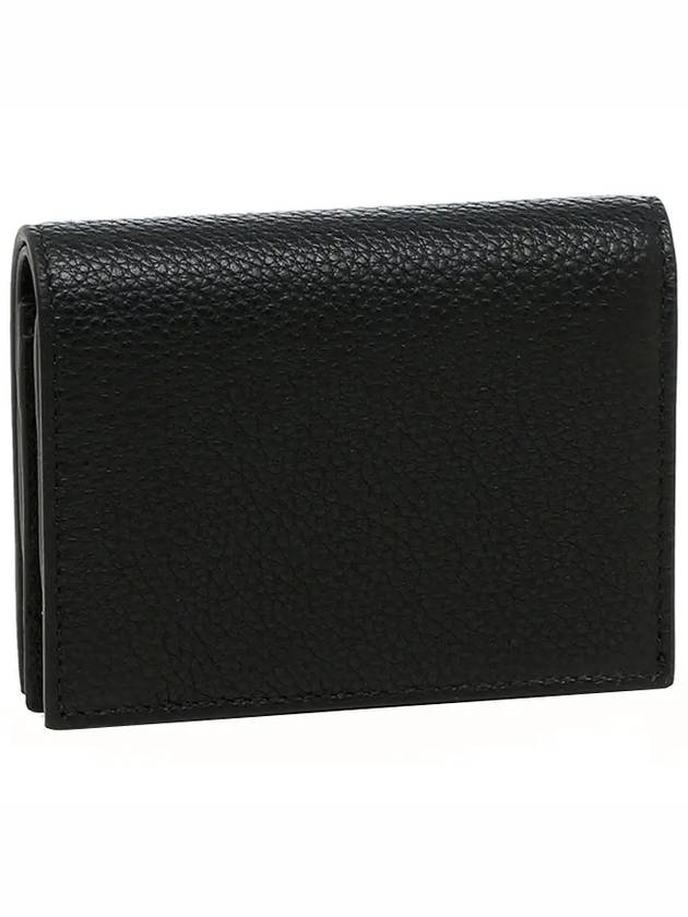 Gancini Logo Half Wallet Black - SALVATORE FERRAGAMO - BALAAN 3