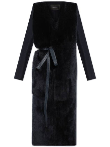 Fabiana Filippi Fur Coat, Women's, Navy Blue - FABIANA FILIPPI - BALAAN 1