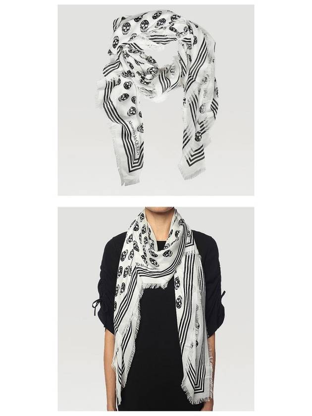 Biker Skull Scarf White - ALEXANDER MCQUEEN - BALAAN 5