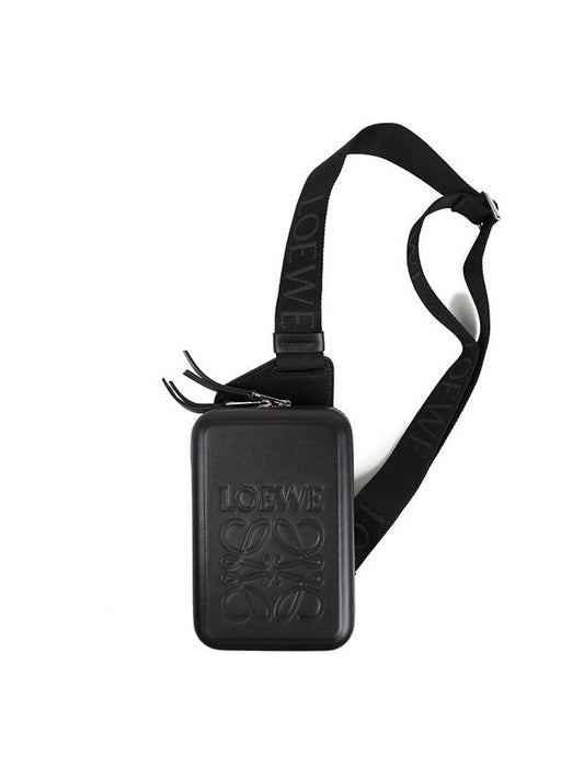 Molded Smooth Calfskin Sling Bag Black - LOEWE - BALAAN 1