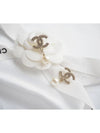 CC Metal Logo Pearl Earrings Gold - CHANEL - BALAAN 8