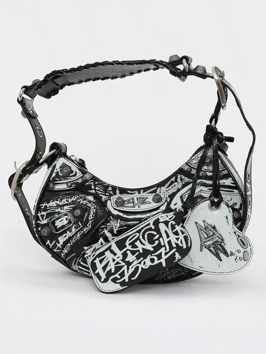 Le Cagol XS Graffiti Shoulder Bag Black - BALENCIAGA - BALAAN 2