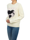 Heart Intarsia Knit Top Egret - GANNI - BALAAN 5