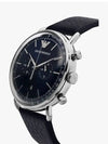 Aviator Chronograph Quartz Leather Watch Blue - EMPORIO ARMANI - BALAAN.