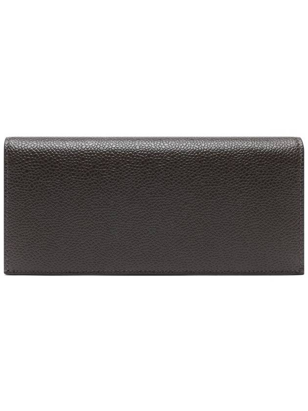 Men's Logo Pebble Grain Leather Long Wallet Brown - THOM BROWNE - BALAAN 5