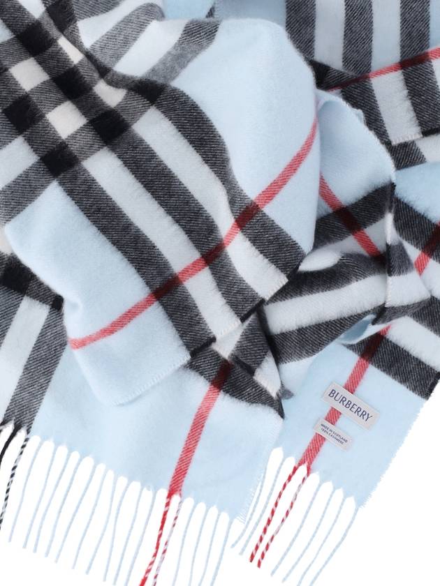 Check Cashmere Scarf Blue - BURBERRY - BALAAN 3