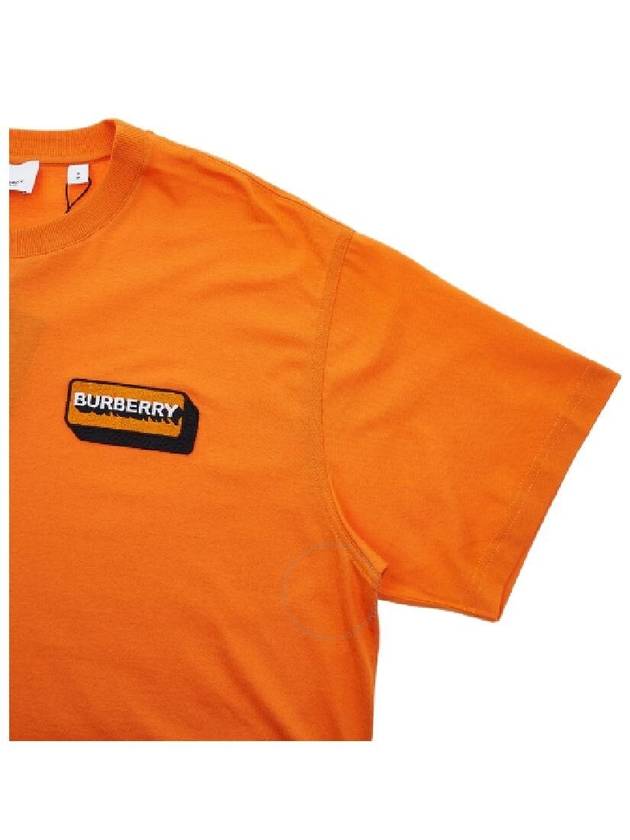 Logo Applique Short Sleeve T-Shirt Orange - BURBERRY - BALAAN 4