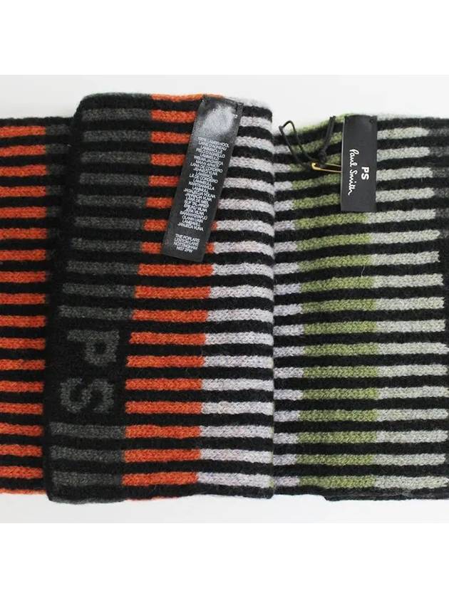 Striped PS Logo Wool Muffler - PAUL SMITH - BALAAN 4