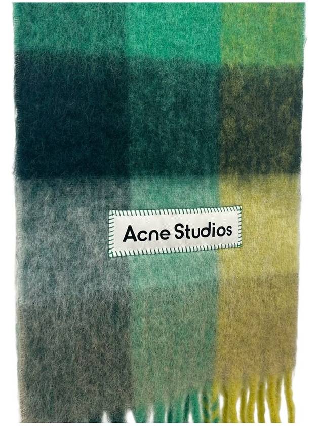 Check Mohair Muffler Yellow Green - ACNE STUDIOS - BALAAN 4