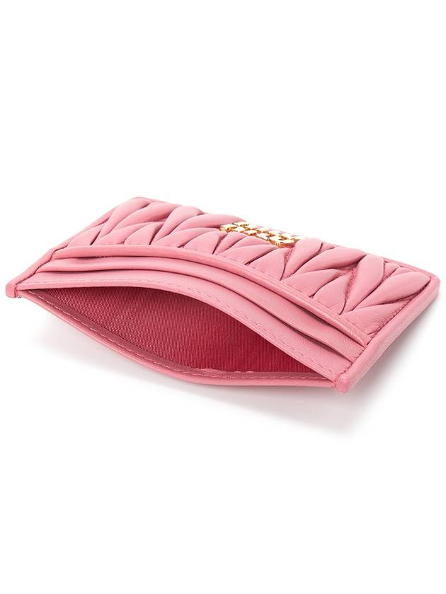 Matelasse Nappa Leather Card Wallet Begonia Pink - MIU MIU - BALAAN 5