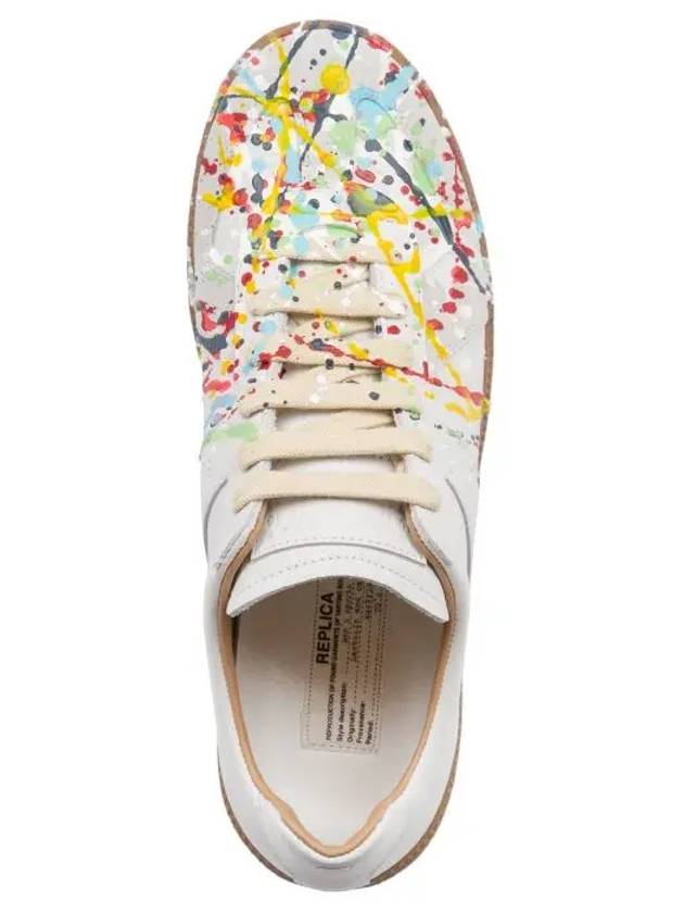 Men's Replica German Army Paint Low Top Sneakers White - MAISON MARGIELA - BALAAN 5