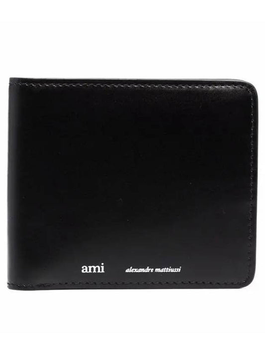 Logo Bifold Wallet Black - AMI - BALAAN.