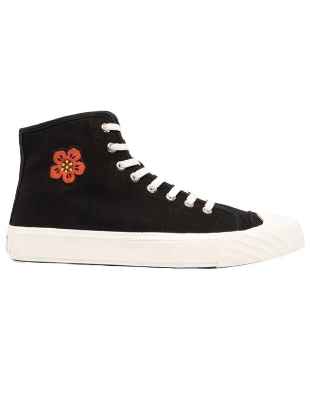 School Boke Flower Cotton High-Top Sneakers Black - KENZO - BALAAN 1