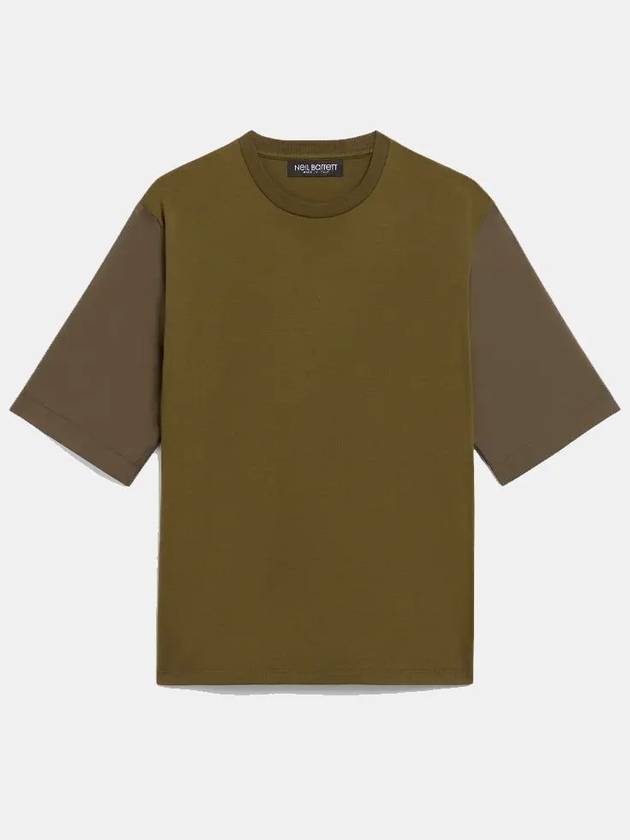 Men's Khaki Cotton TShirt BJT051CS 534S 3296 - NEIL BARRETT - BALAAN 3