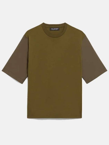 Men's Khaki Cotton TShirt BJT051CS 534S 3296 - NEIL BARRETT - BALAAN 1