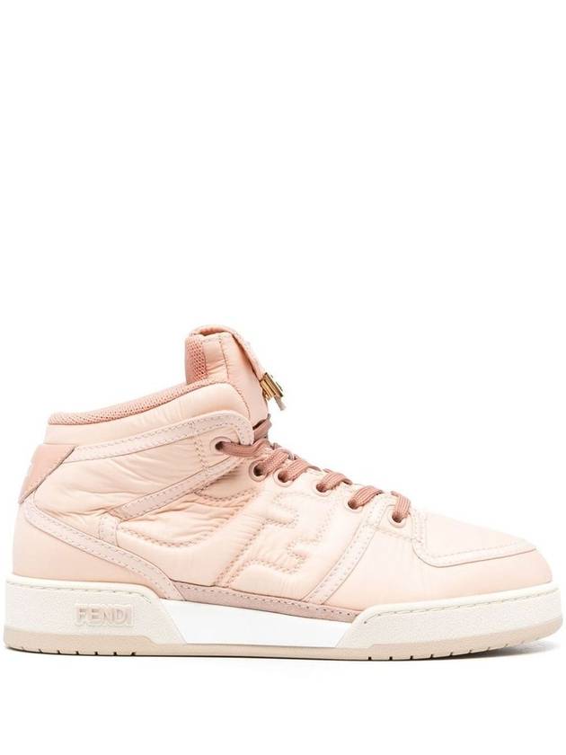 Match FF Logo High Top Sneakers Pink - FENDI - BALAAN 6