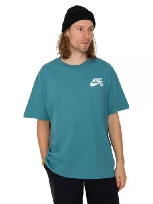 SB Logo Skate Cotton Short Sleeve Shirt Mineral Teal - NIKE - BALAAN 2