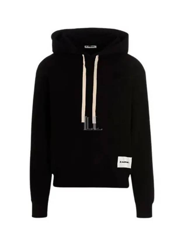 Plus Logo Patch Popover Hoodie Black - JIL SANDER - BALAAN 2