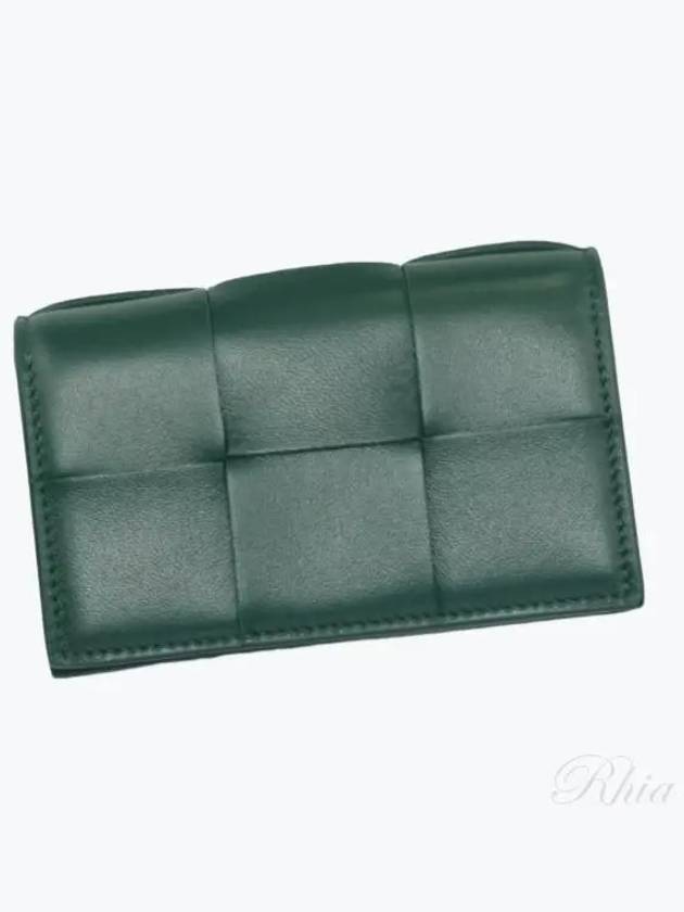 Intrecciato Flap Card Wallet Emerald Green - BOTTEGA VENETA - BALAAN 2