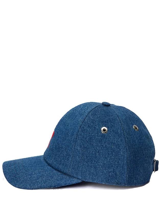 Embroidered Logo Denim Ball Cap Blue - AMI - BALAAN 3