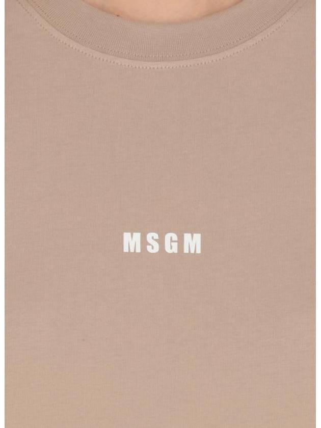 Micro Logo Short Sleeve T-Shirt Beige - MSGM - BALAAN 6