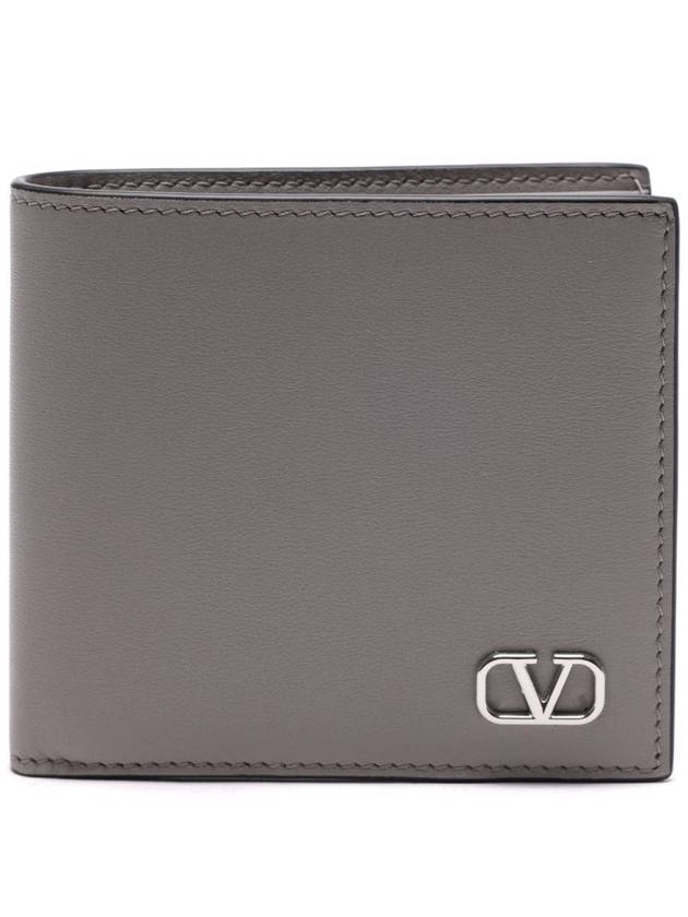 V Logo Signature Half Wallet Grey - VALENTINO - BALAAN 2