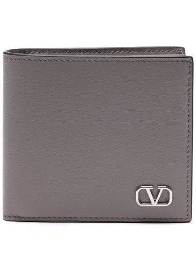 V Logo Signature Half Wallet Grey - VALENTINO - BALAAN 2