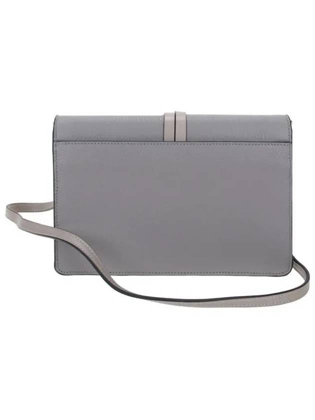 Alphabet Logo Charm Grain Leather Shoulder Bag Grey - CHLOE - BALAAN 5