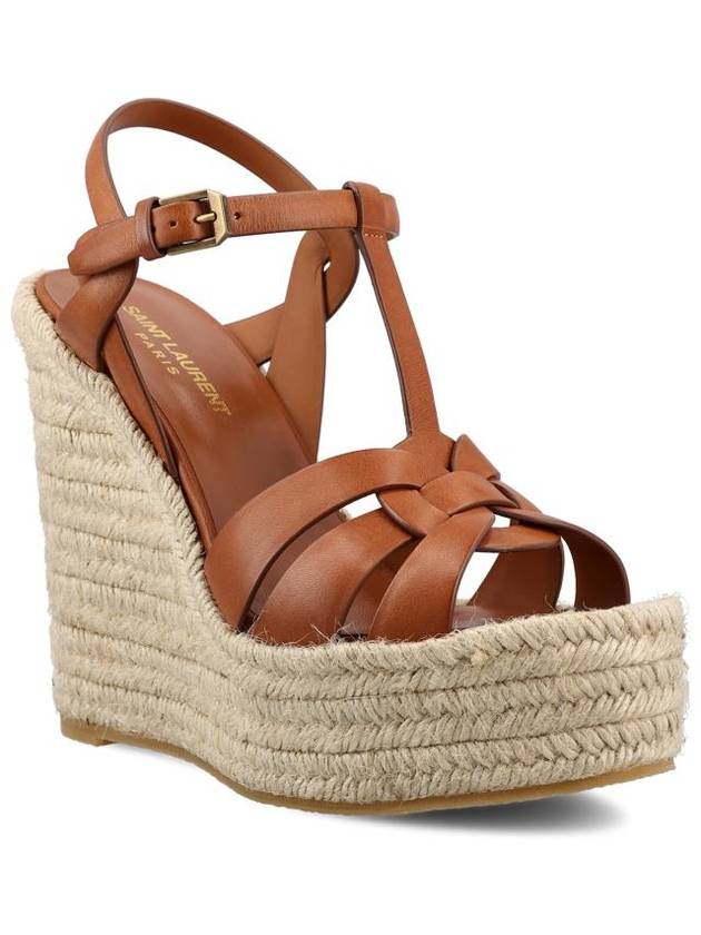 Tribute Espadrille Wedge Heel Brown - SAINT LAURENT - BALAAN 3