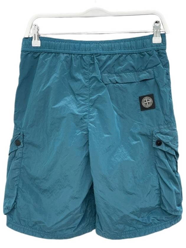 Logo Patch Nylon Swim Shorts Blue - STONE ISLAND - BALAAN 3