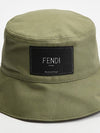 Logo Patch Cotton Bucket Hat Green - FENDI - BALAAN 3