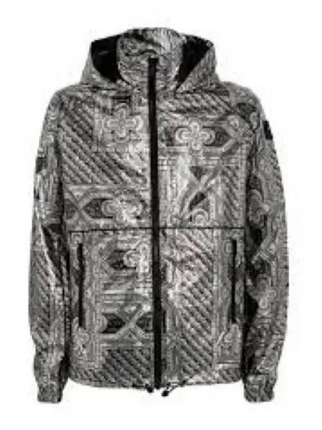 Metallic Effect Print Windbreaker Silver - MOOSE KNUCKLES - BALAAN 2