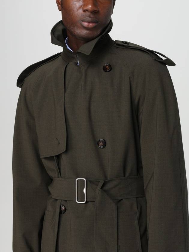 Double-Breasted Stretch Wool Trench Coat Military - BURBERRY - BALAAN 6