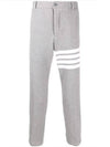 diagonal armband chino cotton straight pants gray - THOM BROWNE - BALAAN.