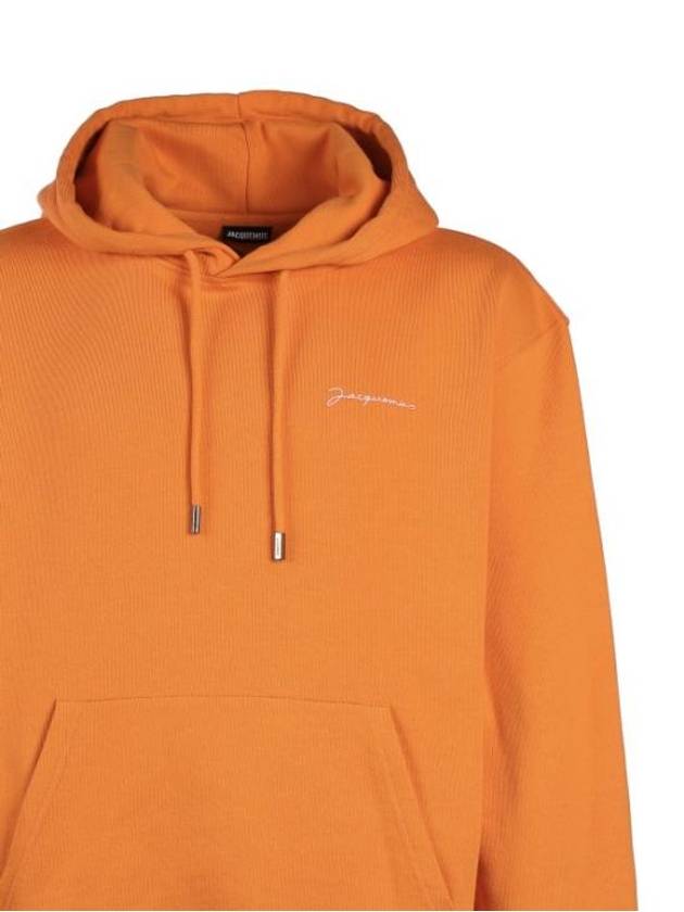 Le Brodet Logo Cotton Hooded Top Orange - JACQUEMUS - BALAAN 4