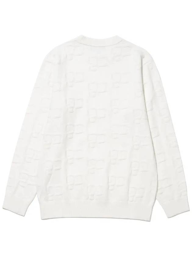 Women s viscose logo lettering jacquard knit WHITE - 20THHOLE - BALAAN 3