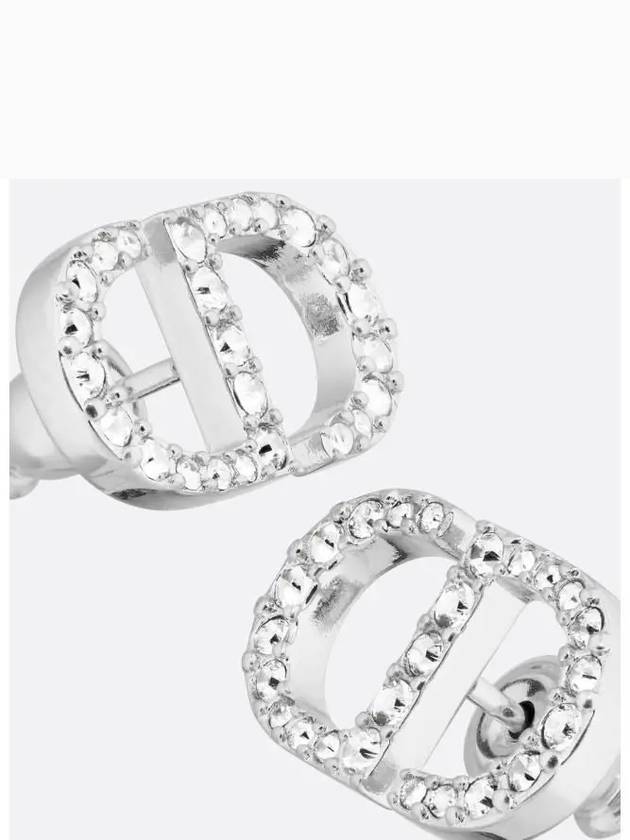 Petit CD Stud Crystal Earrings Silver - DIOR - BALAAN 5