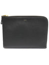 H0355P Black Soft Grain Leather Gold Zip Around Portfolio Berkley Clutch - TOM FORD - BALAAN 1