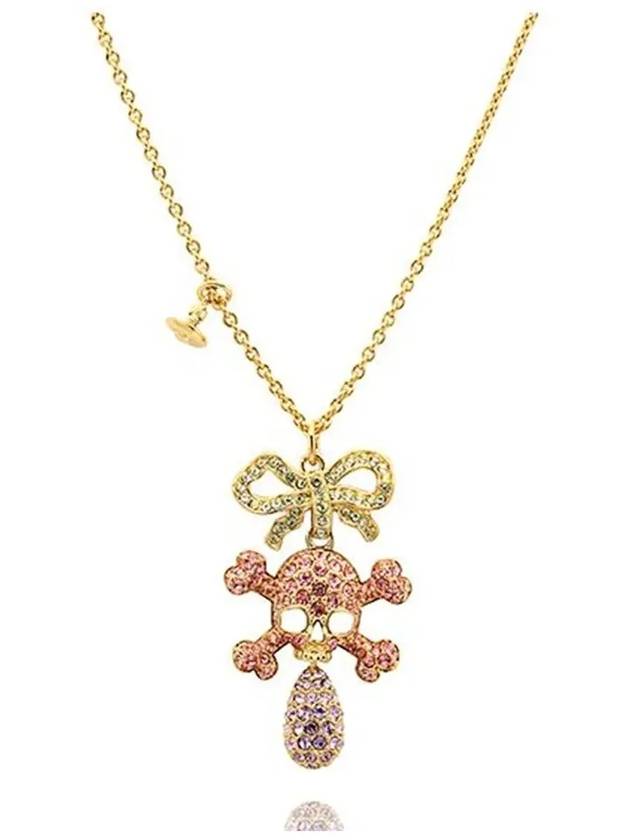 Women Faustine Skull Pendant Crystal Necklace Gold - VIVIENNE WESTWOOD - BALAAN 4