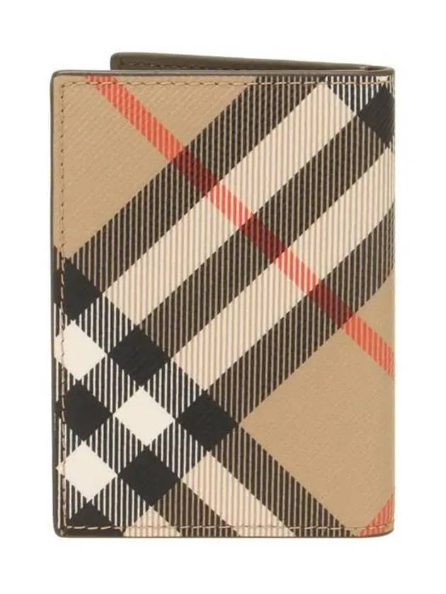 Check Pattern Two-Fold Card Wallet Beige - BURBERRY - BALAAN 4