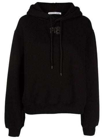 Puff Logo Hooded Top Black - ALEXANDER WANG - BALAAN 1