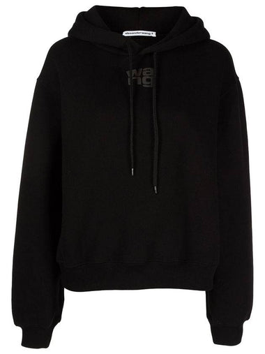 Puff Logo Hooded Top Black - ALEXANDER WANG - BALAAN 1