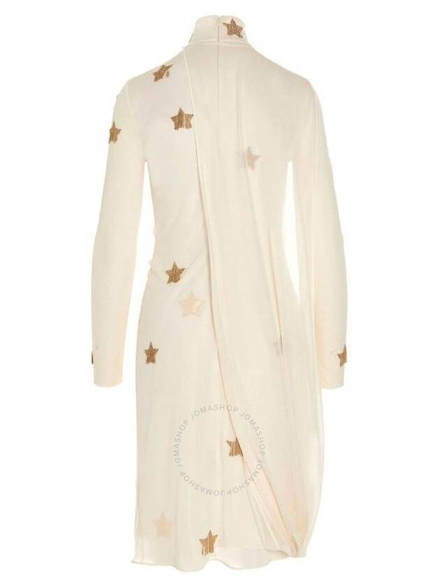 Star Patch High Neck Midi Dress Ivory - BURBERRY - BALAAN 3