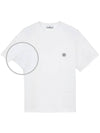 Compass Patch Regular Fit Cotton Short Sleeve T-Shirt White - STONE ISLAND - BALAAN 2