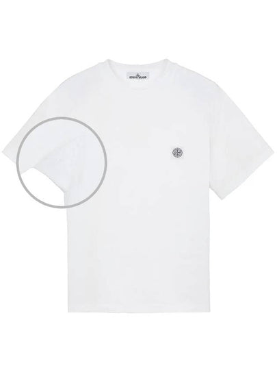 Compass Patch Regular Fit Cotton Short Sleeve T-Shirt White - STONE ISLAND - BALAAN 2