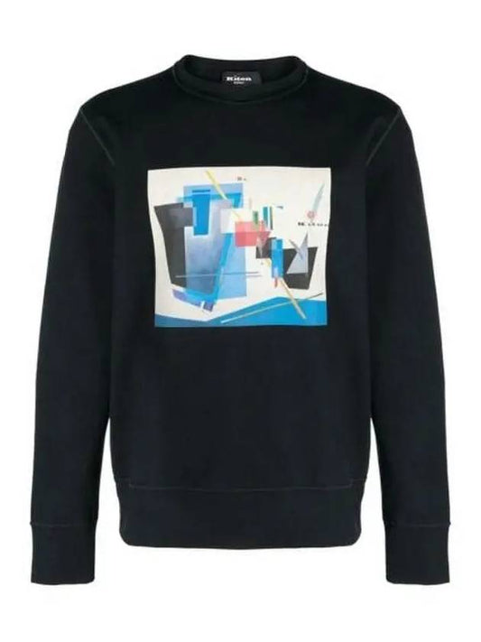 Logo Print Cotton Sweatshirt Black - KITON - BALAAN 2